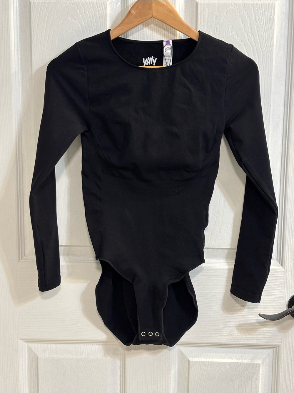 YITTY Nearly Naked Shapewear Long Sleeve Bodysuit Black 1X/2X NWT